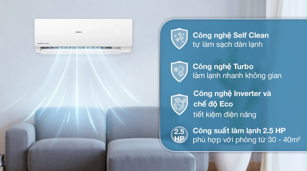 Máy lạnh AQUA Inverter 2.5 HP AQA-RV24QA2U